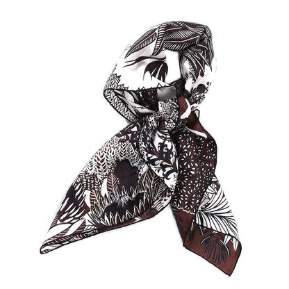 Hermes Silk Mountain Zebra Scarf 90 Marron Black White 3 of 8