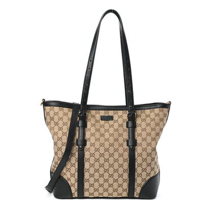 Gucci Monogram Cellarius Calfskin Tote Beige Ebony Black 1 of 9