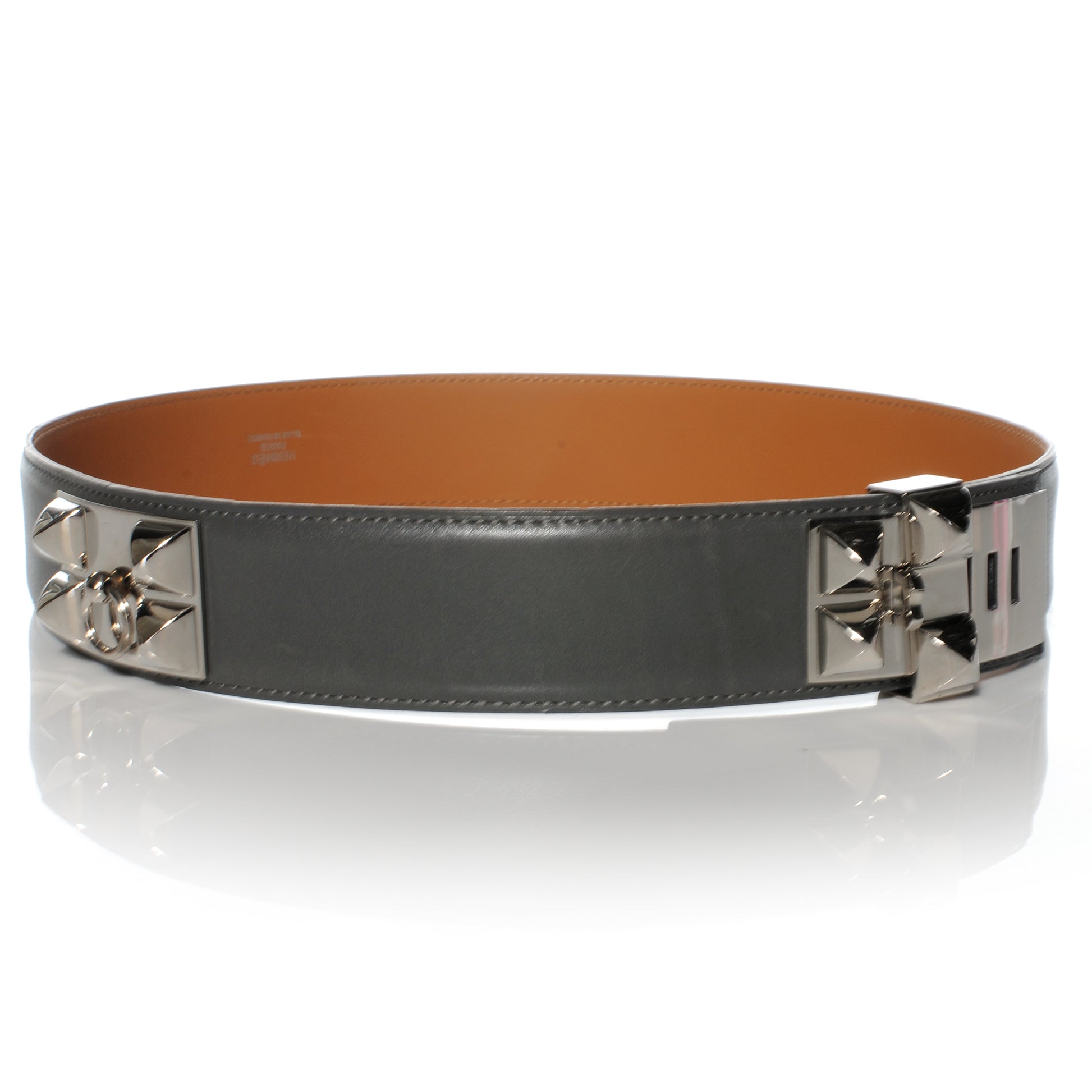 Hermes Box Leather Collier De Chien Belt Ardoise 75 1 of 8