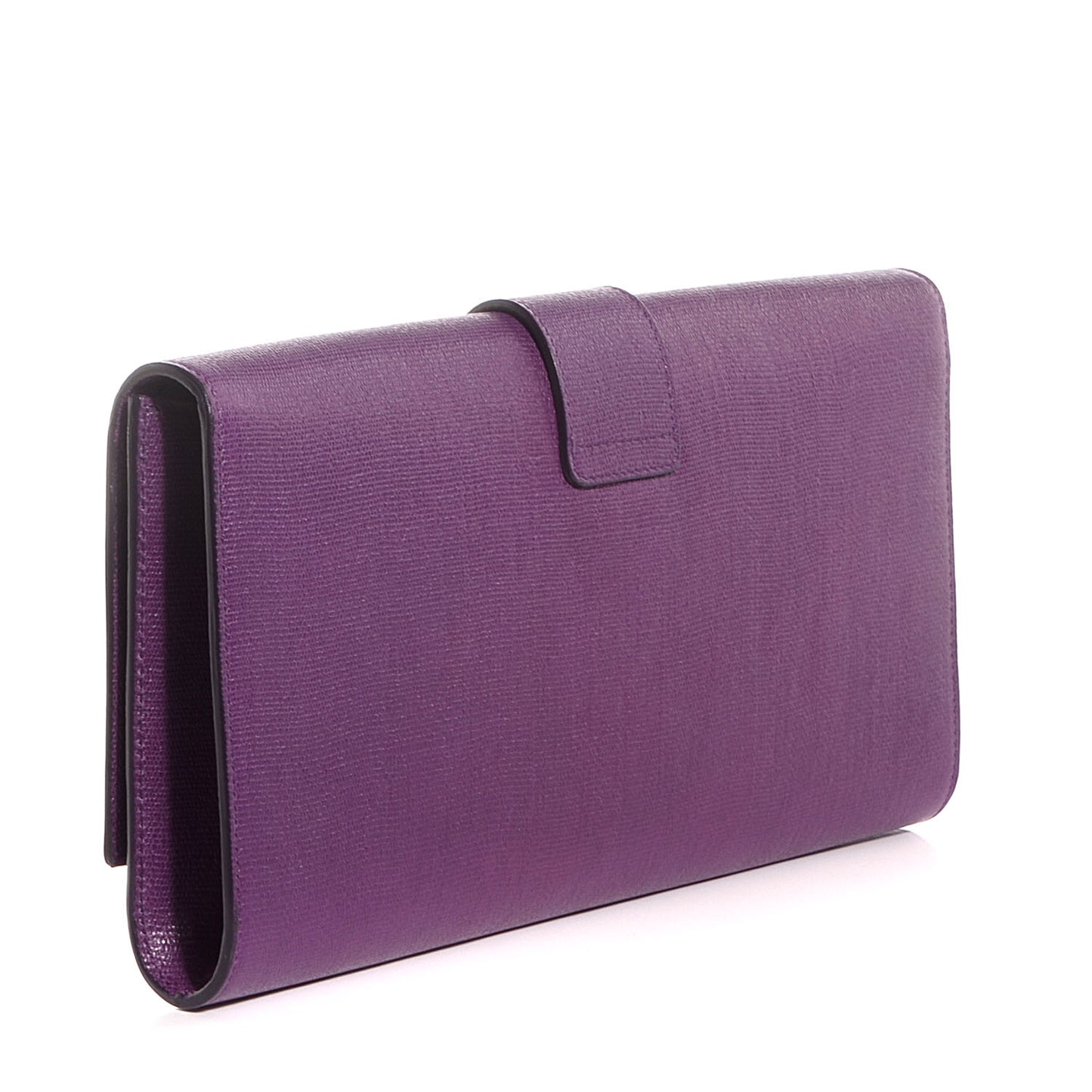 Textured Leather ChYc Clutch Purple