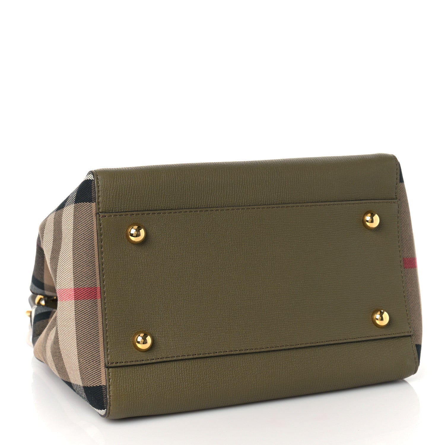 Burberry Grainy Calfskin House Check Small Canterbury Olive Melange 4 of 8