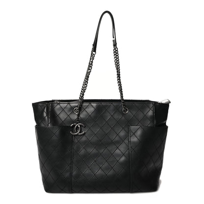 Chanel Lambskin Stitched Shopping Tote Black 1 of 12