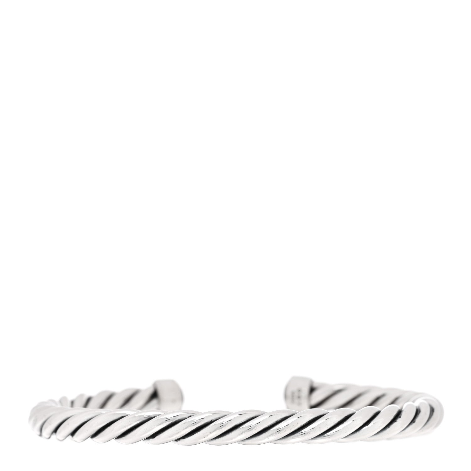 David Yurman Sterling Silver 6mm Cable Classic Cuff Bracelet 2 of 4