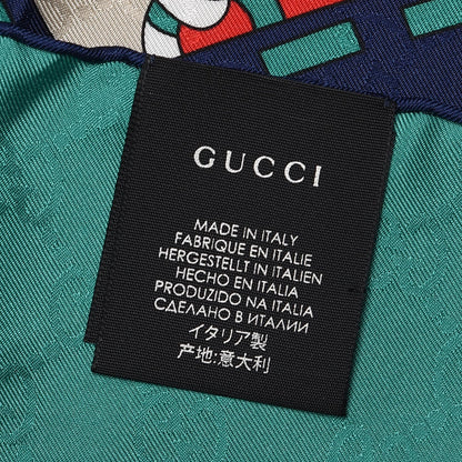 Gucci Silk Chain Argyle Square Scarf Flame Dark Green 3 of 4