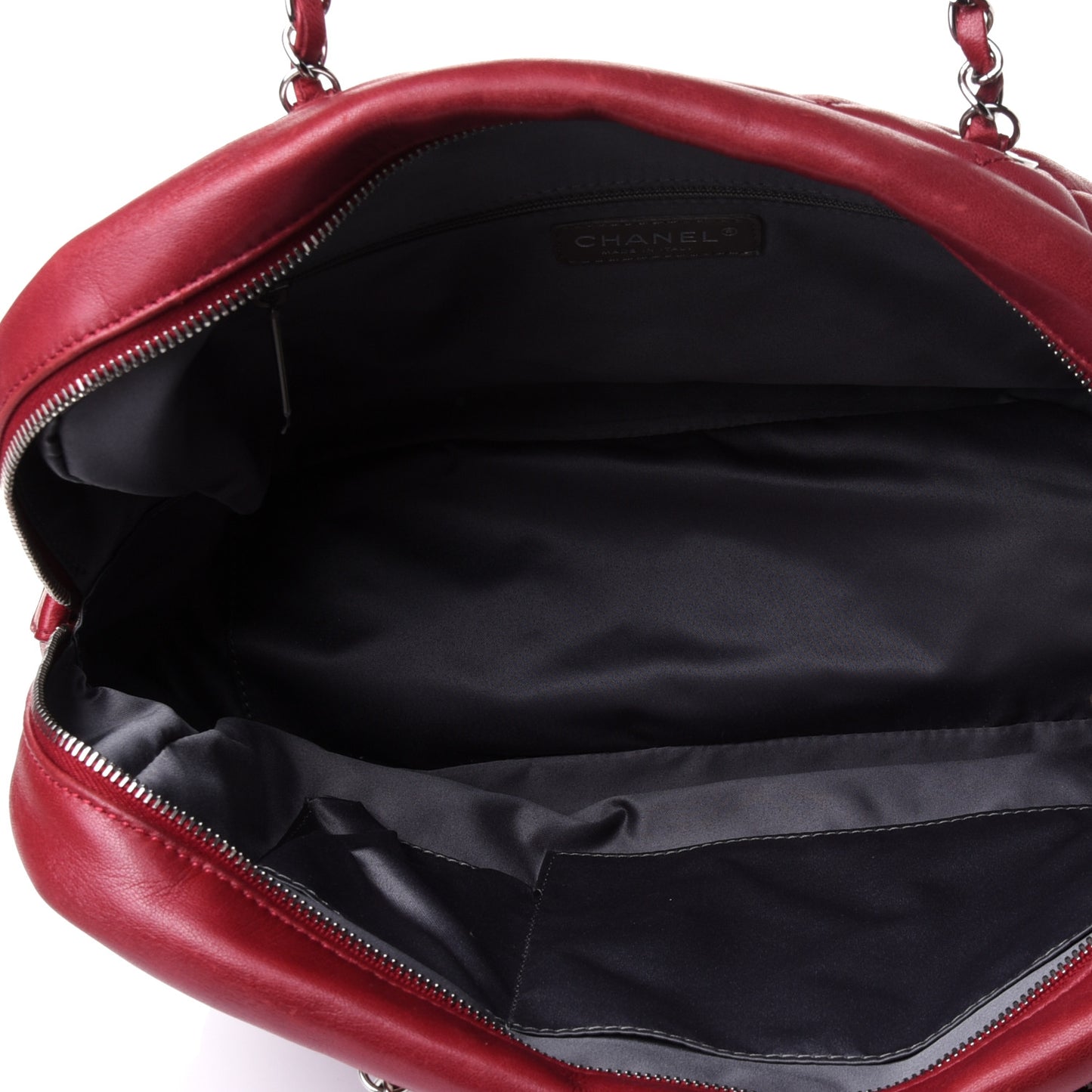 Aged Calfskin Quilted Large Reissue Camera Case Red