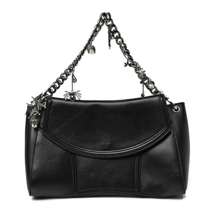 Alexander McQueen Nappa Chain Medallion Satchel Black 1 of 9