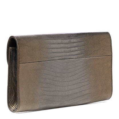 Saint Laurent Ombre Lizard Muse Clutch Silver 2 of 4