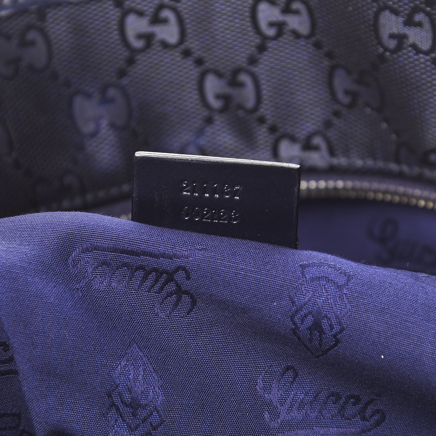 Gucci Imprime Monogram Medium Zippered Shopping Tote Navy 7 of 13