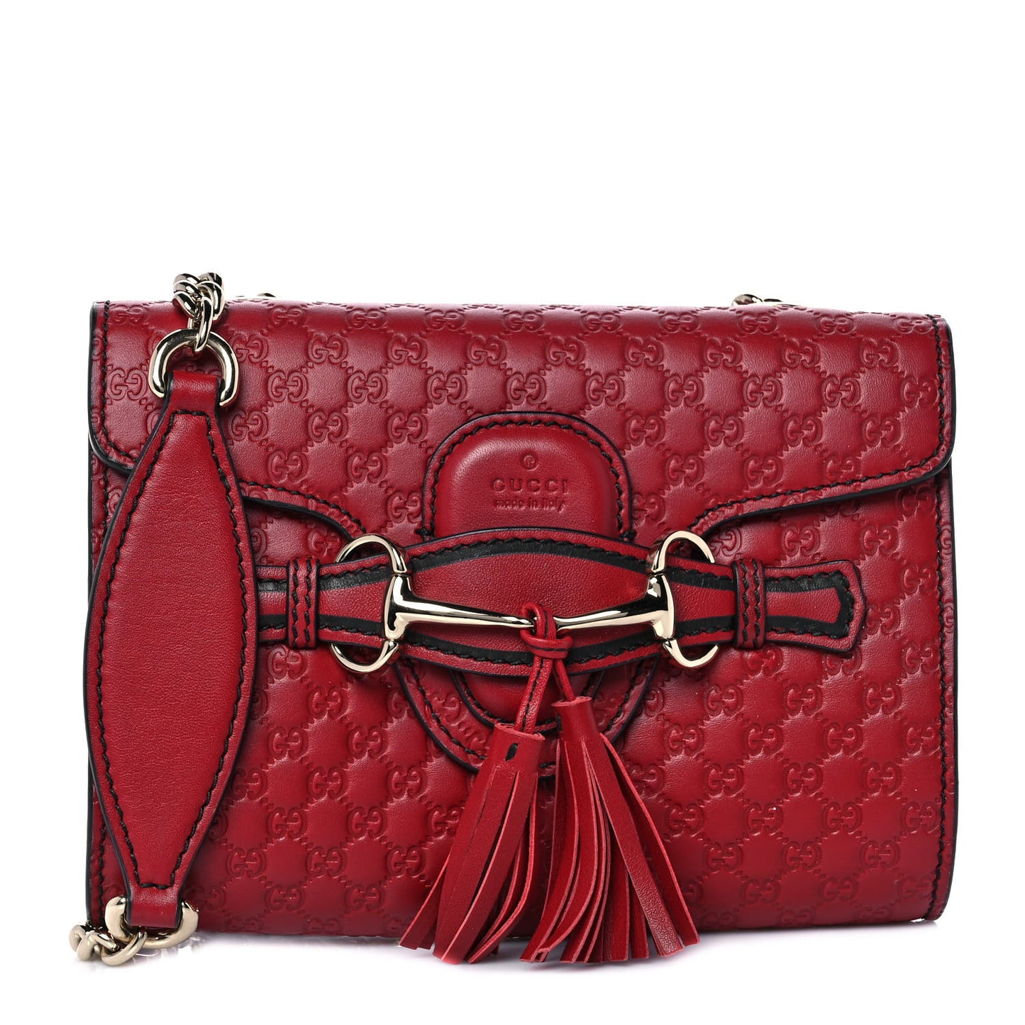 Soft Microguccissima Mini Emily Chain Shoulder Bag Rosso