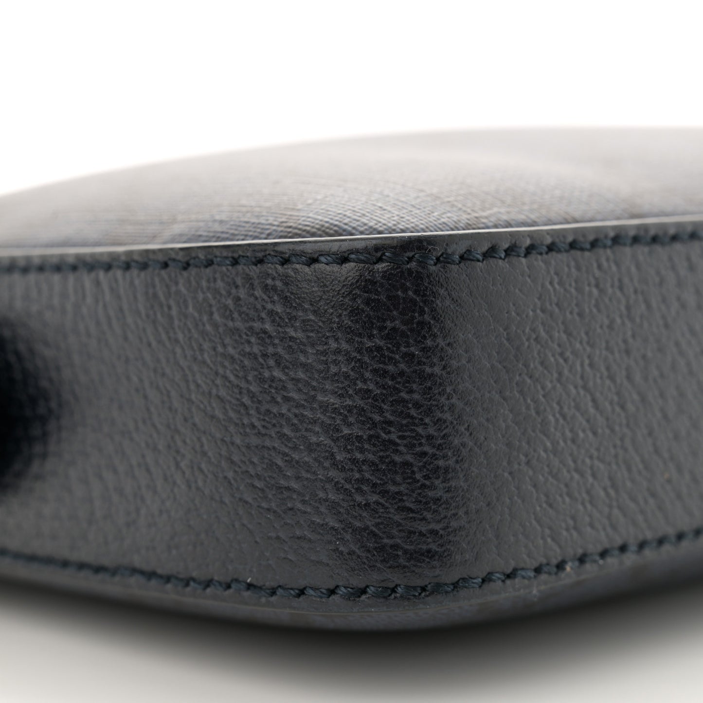 GG Supreme Monogram Textured Dollar Calfskin Web Ophidia Wristlet Shoulder Bag Blue Black Graphite Blue
