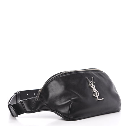 Saint Laurent Calfskin Monogram Belt Bag Black 4 of 9