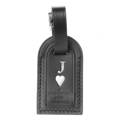 Louis Vuitton Calfskin Small Luggage Tag Black 1 of 4