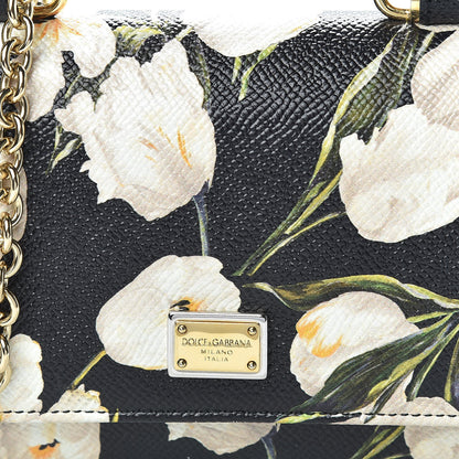 Dolce & Gabbana Dauphine Tulip Print Mini Von Bag Black 11 of 11