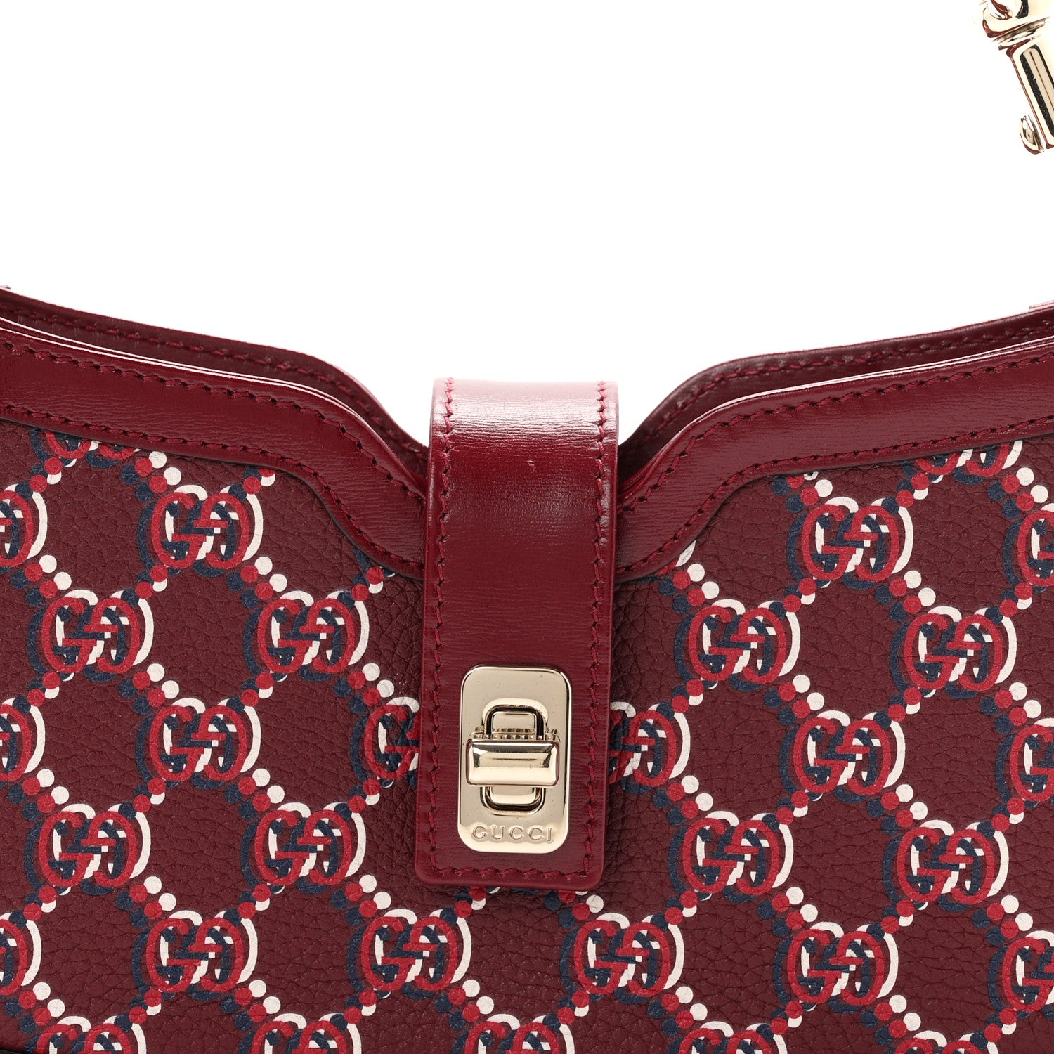 Gucci GG Shadow Monogram Mini Moon Side Shoulder Bag Rosso Ancora Red 8 of 10