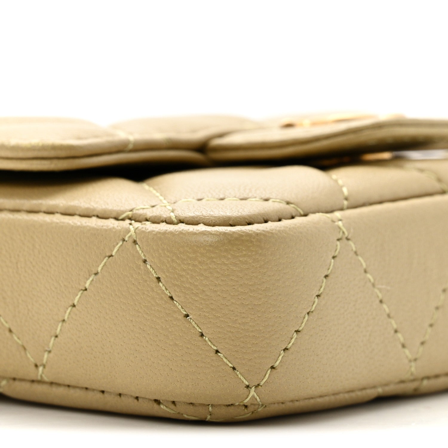 Chanel Lambskin Coco Enamel Quilted Mini Chain Belt Bag Light Green 10 of 12