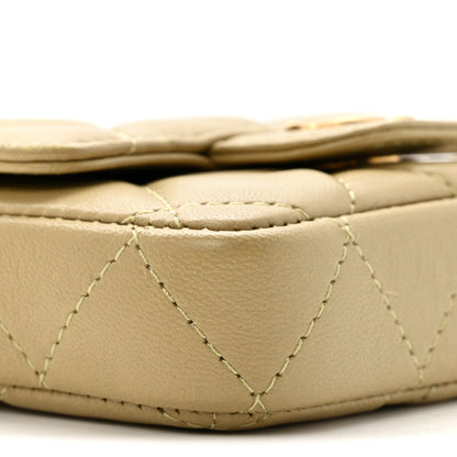 Chanel Lambskin Coco Enamel Quilted Mini Chain Belt Bag Light Green 10 of 12