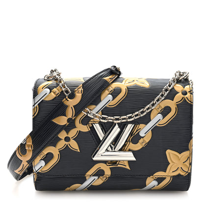 Louis Vuitton Epi Chain Flower Twist Shoulder Bag MM Black 1 of 10