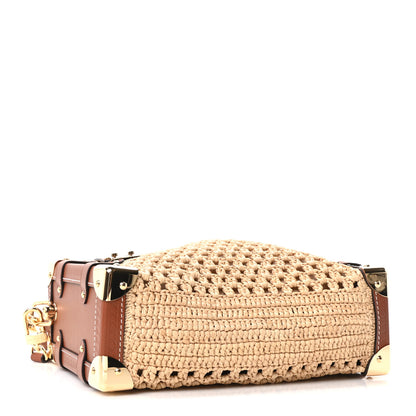 Louis Vuitton Raffia Side Trunk MM Natural Brown 4 of 9