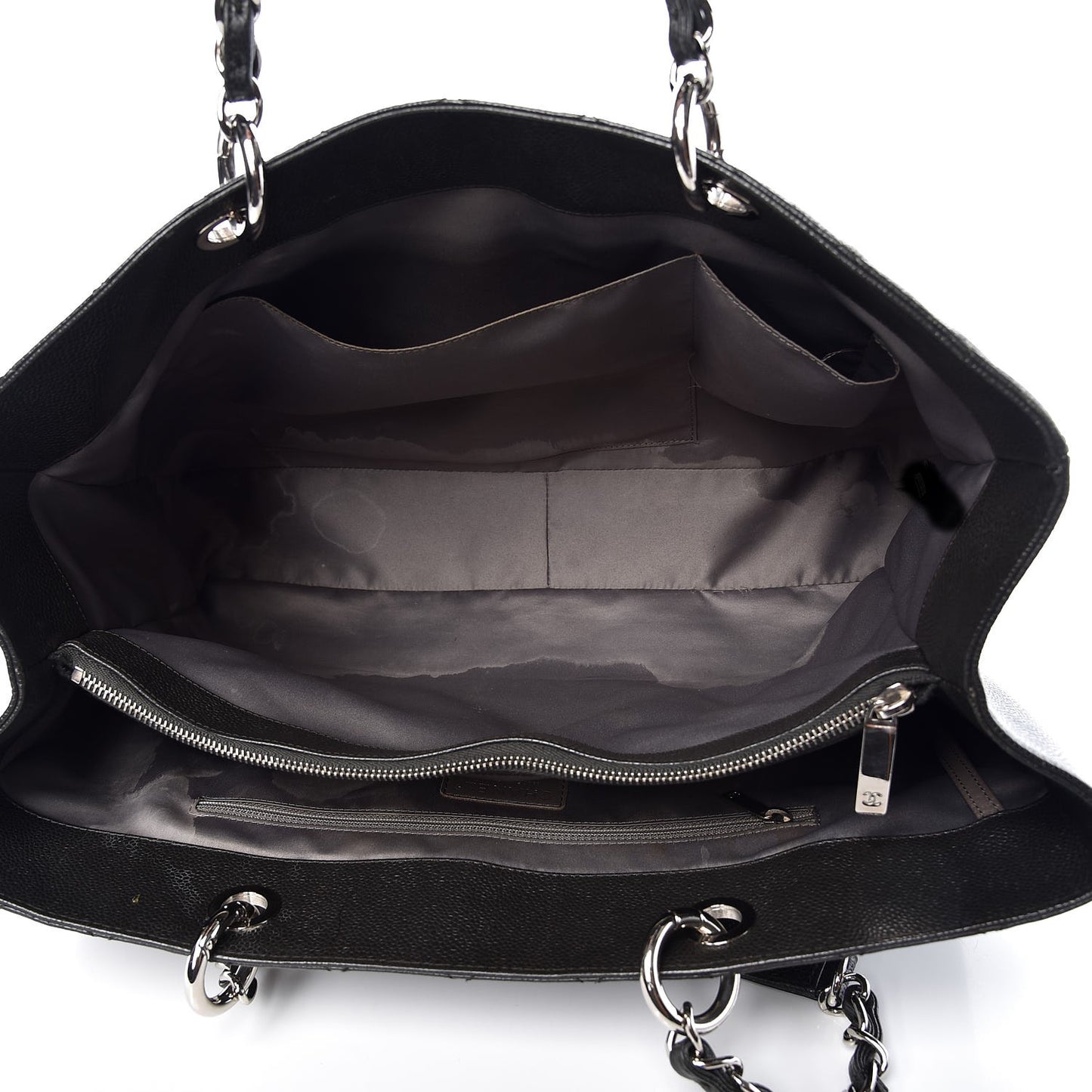 Caviar Quilted XL Grand Shopping Tote GST Dark Grey