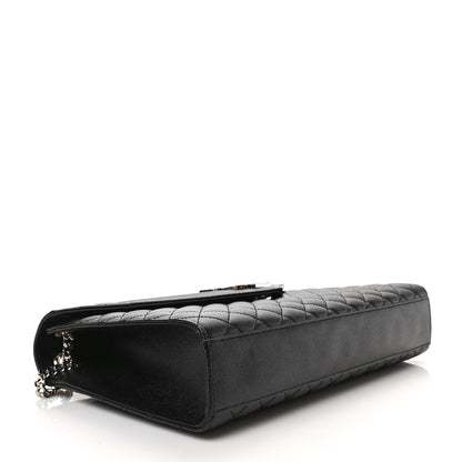 Saint Laurent Grain De Poudre Textured Mixed Matelasse Large Triquilt Monogram Satchel Black 4 of 8