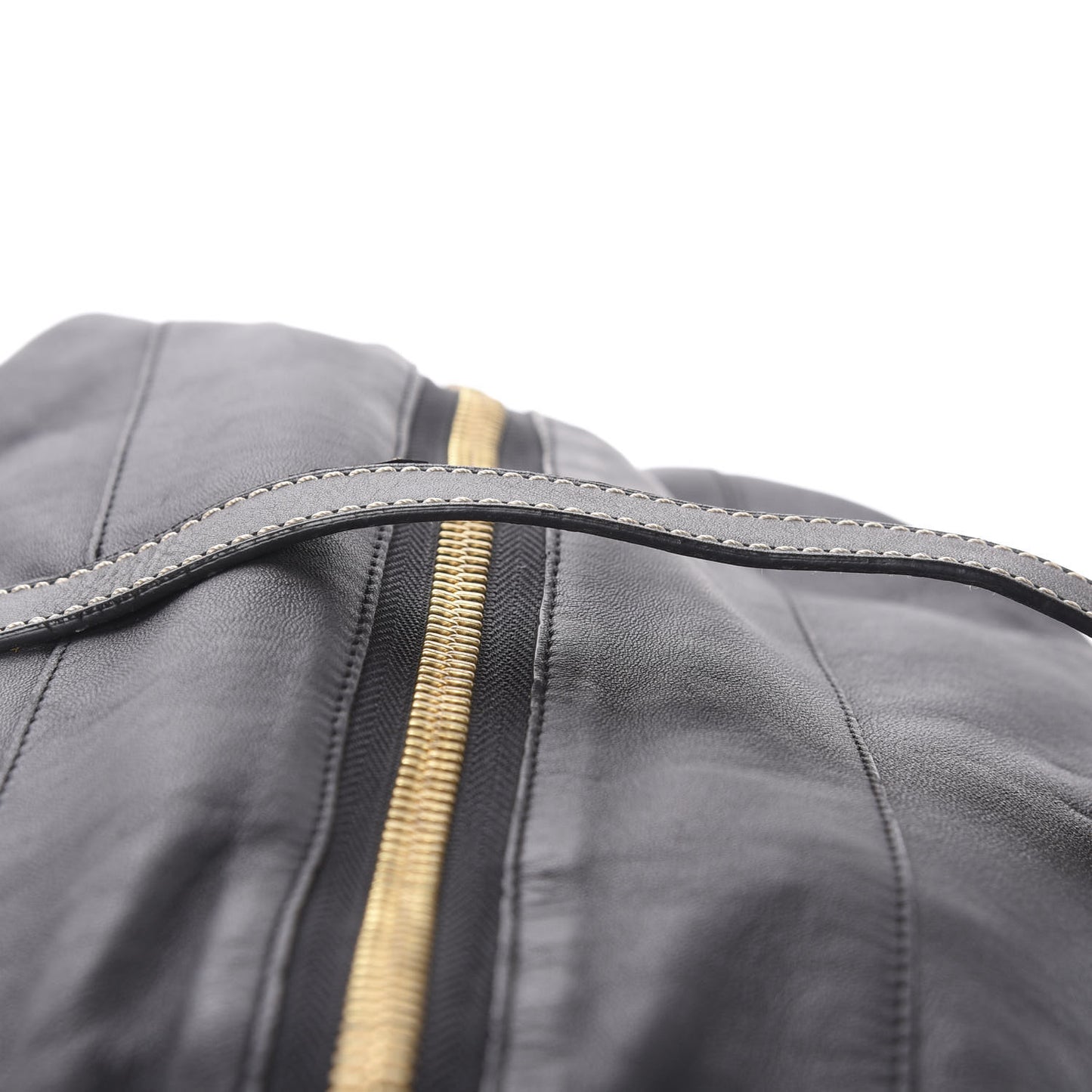 Lambskin Satchel Black Tan