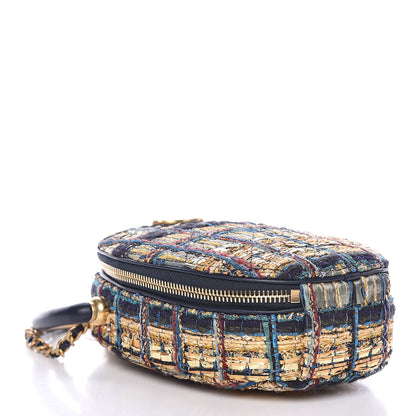 Chanel Tweed Camera Case Gold Blue Light Green Black 4 of 9