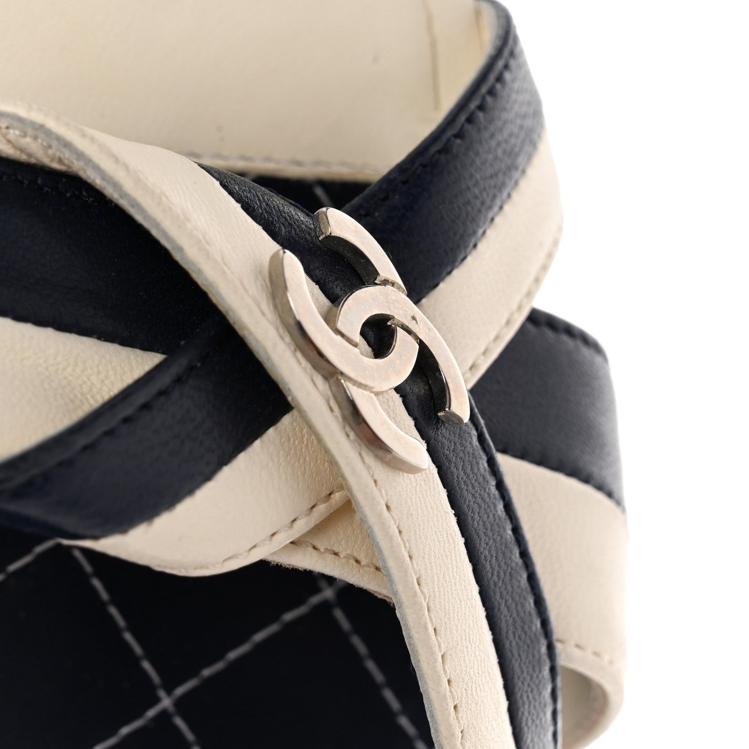 Chanel Lambskin CC Mules 37.5 Dark Navy Blue 11 of 12