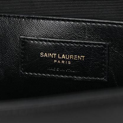 Saint Laurent Grain De Poudre Large Classic Monogram Kate Satchel Black 6 of 8