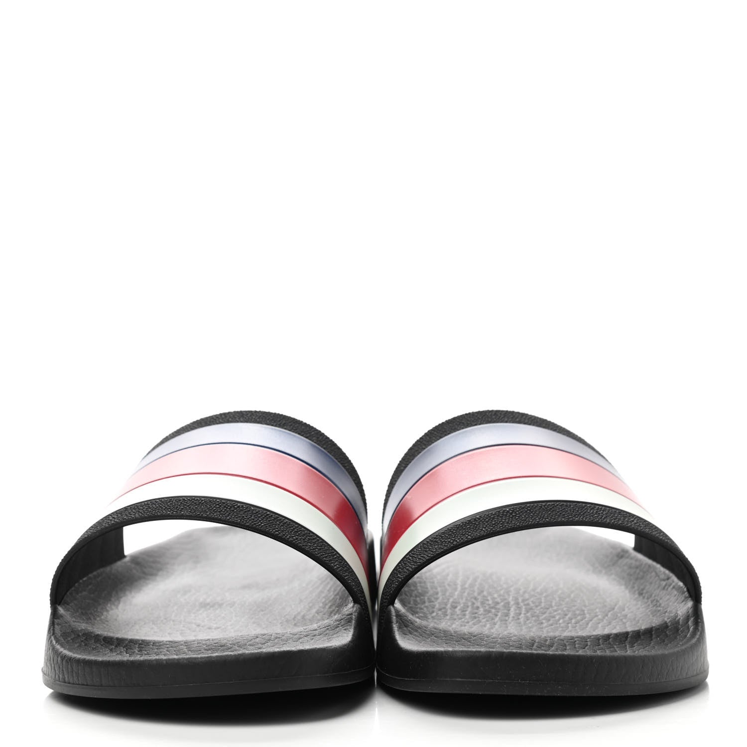 Gucci Rubber Web Mens Pool Slide Sandals 8 Black Mystic White Hibiscus Red Marine 2 of 8