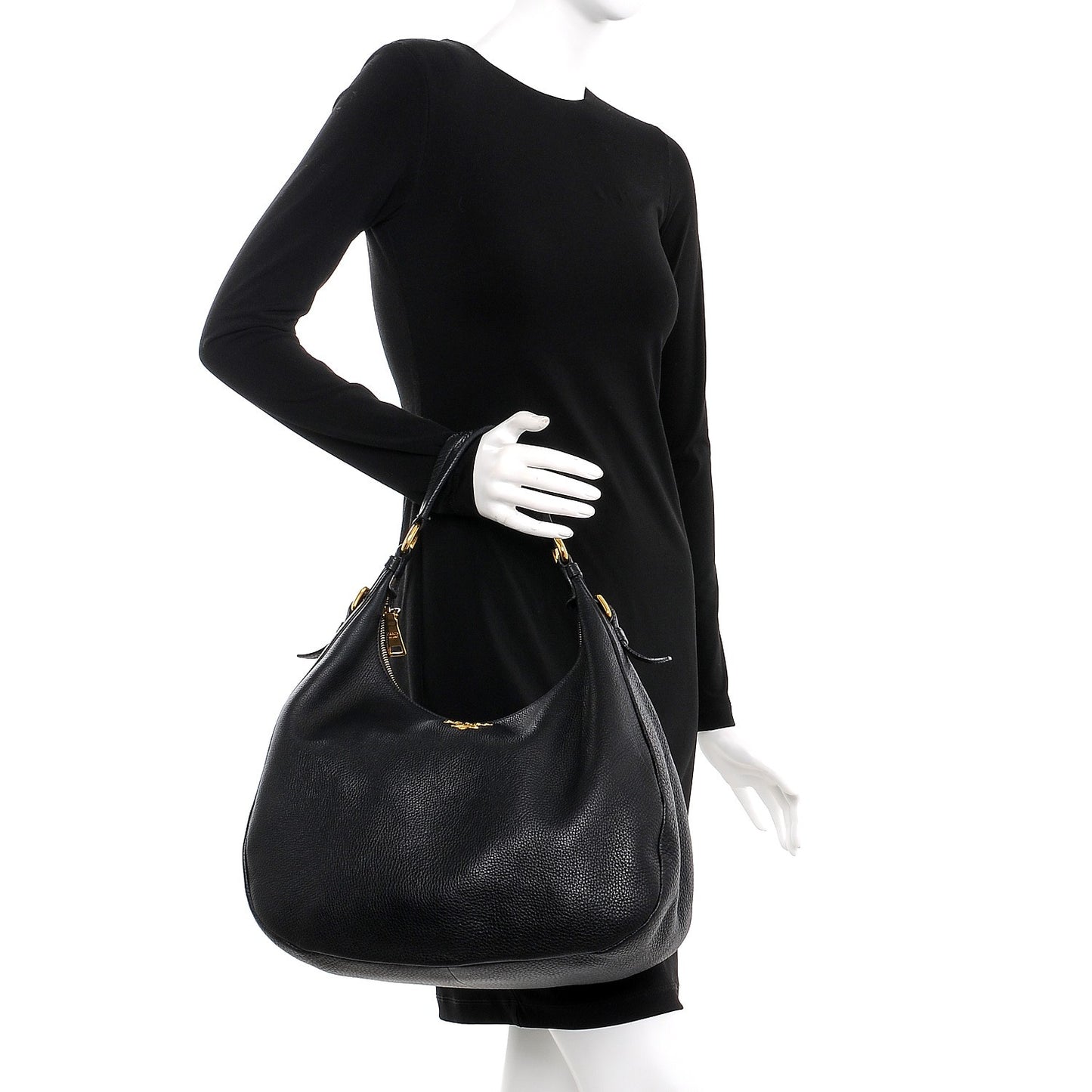 Vitello Daino Hobo Nero Black