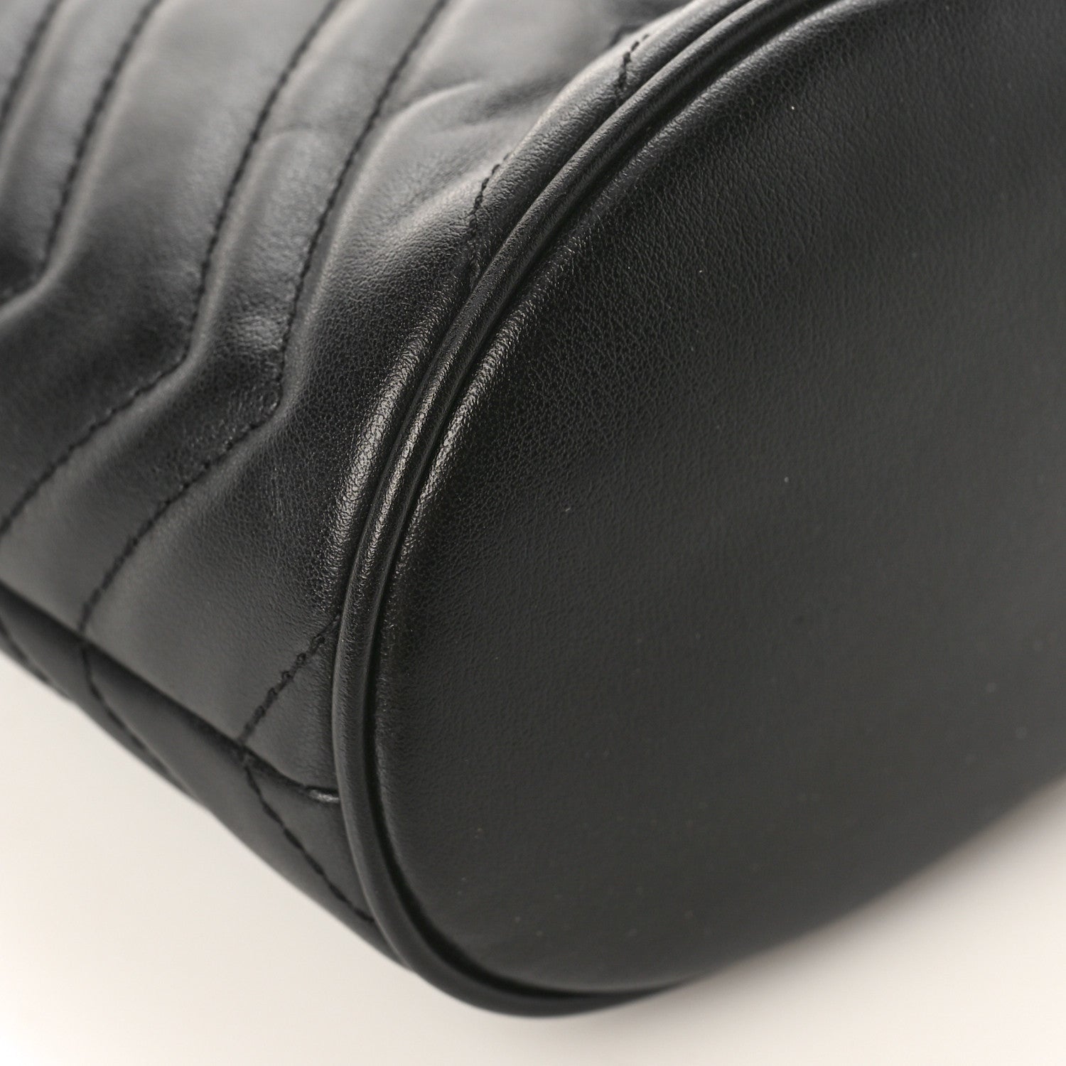 Gucci Calfskin Matelasse Mini GG Marmont 2.0 Bucket Bag Black 7 of 9