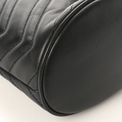 Gucci Calfskin Matelasse Mini GG Marmont 2.0 Bucket Bag Black 7 of 9