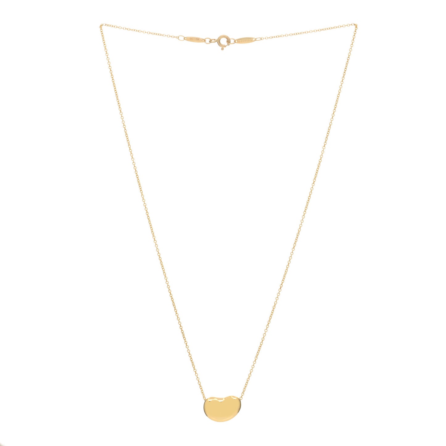 18K Yellow Gold 14mm Elsa Peretti Bean Pendant Necklace