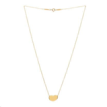 Tiffany 18K Yellow Gold 14mm Elsa Peretti Bean Pendant Necklace 2 of 3