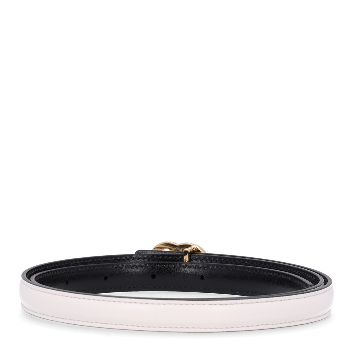 Chanel Calfskin CC Reversible Thin Belt 85 White Black 3 of 9