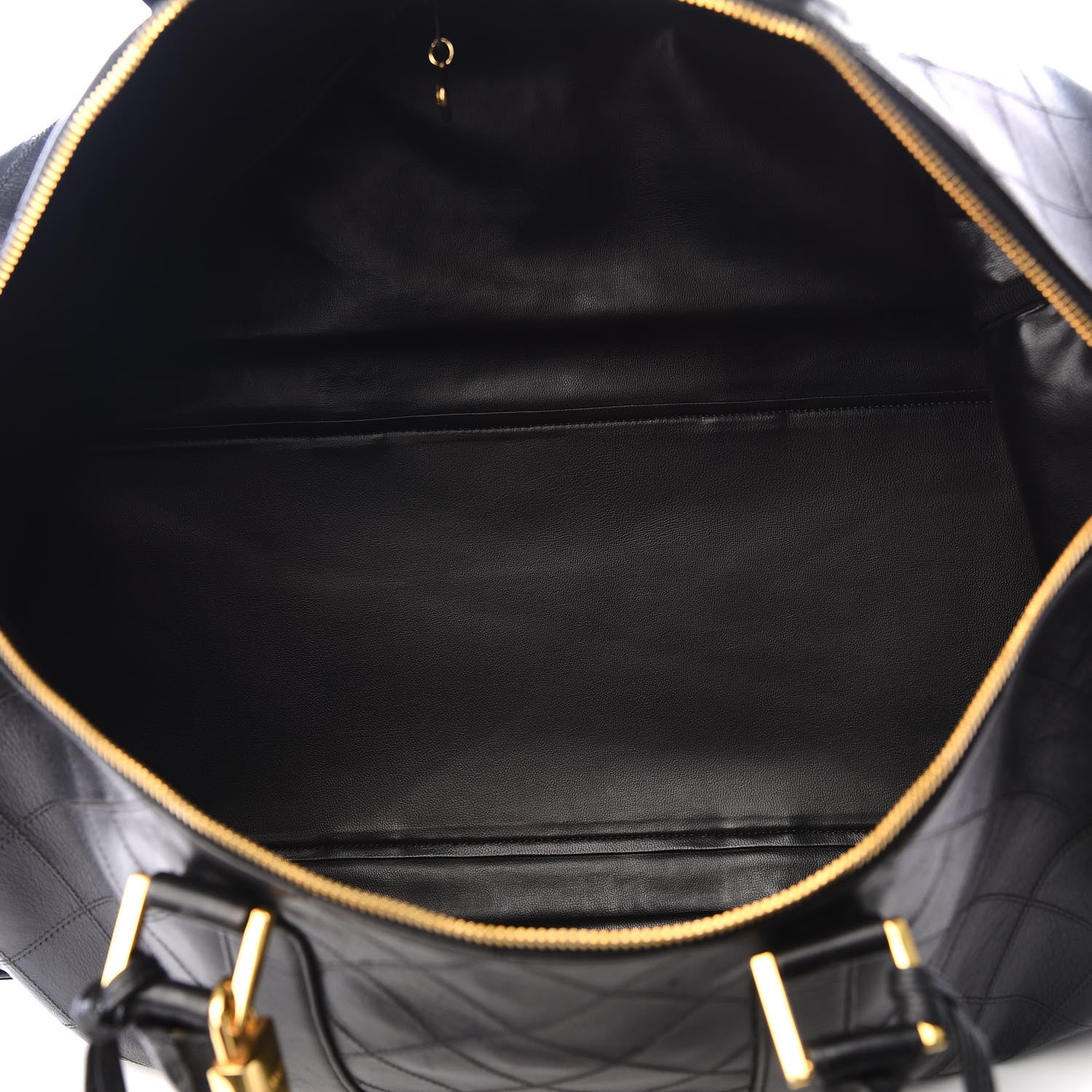 Chanel Calfskin Stitched Duffel Bag Black 4 of 8