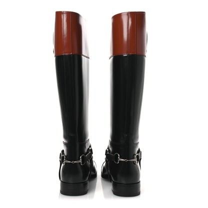 Gucci Cordovan Lux Mens Zelda Harness Riding Boots 10.5 Black Amber Honey 13 of 24