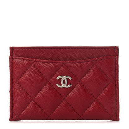 Chanel Caviar Quilted Card Holder Red 1 of 8