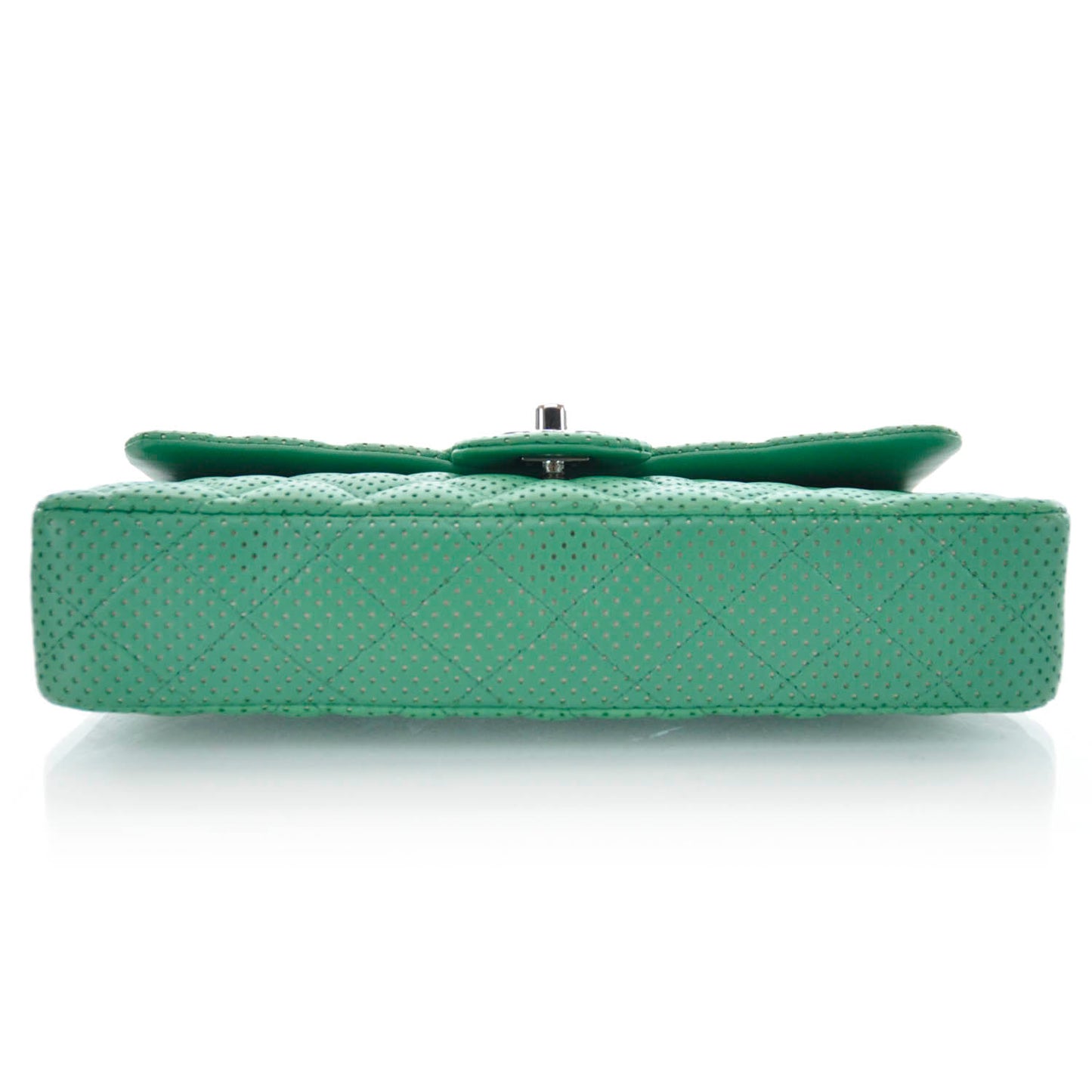 Calfskin Perforated East West Flap Green