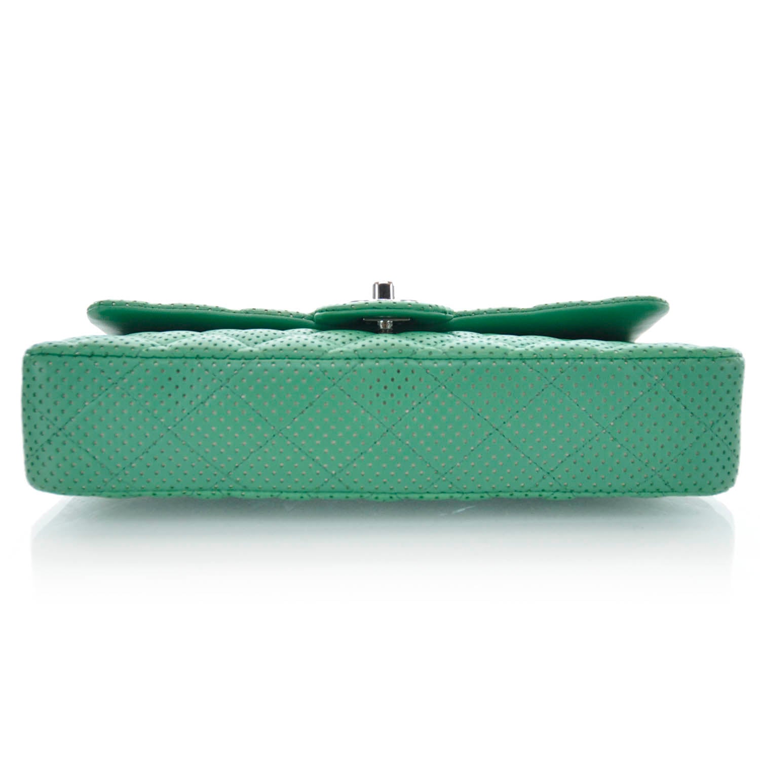 Chanel Calfskin Perforated East West Flap Green 5 of 11
