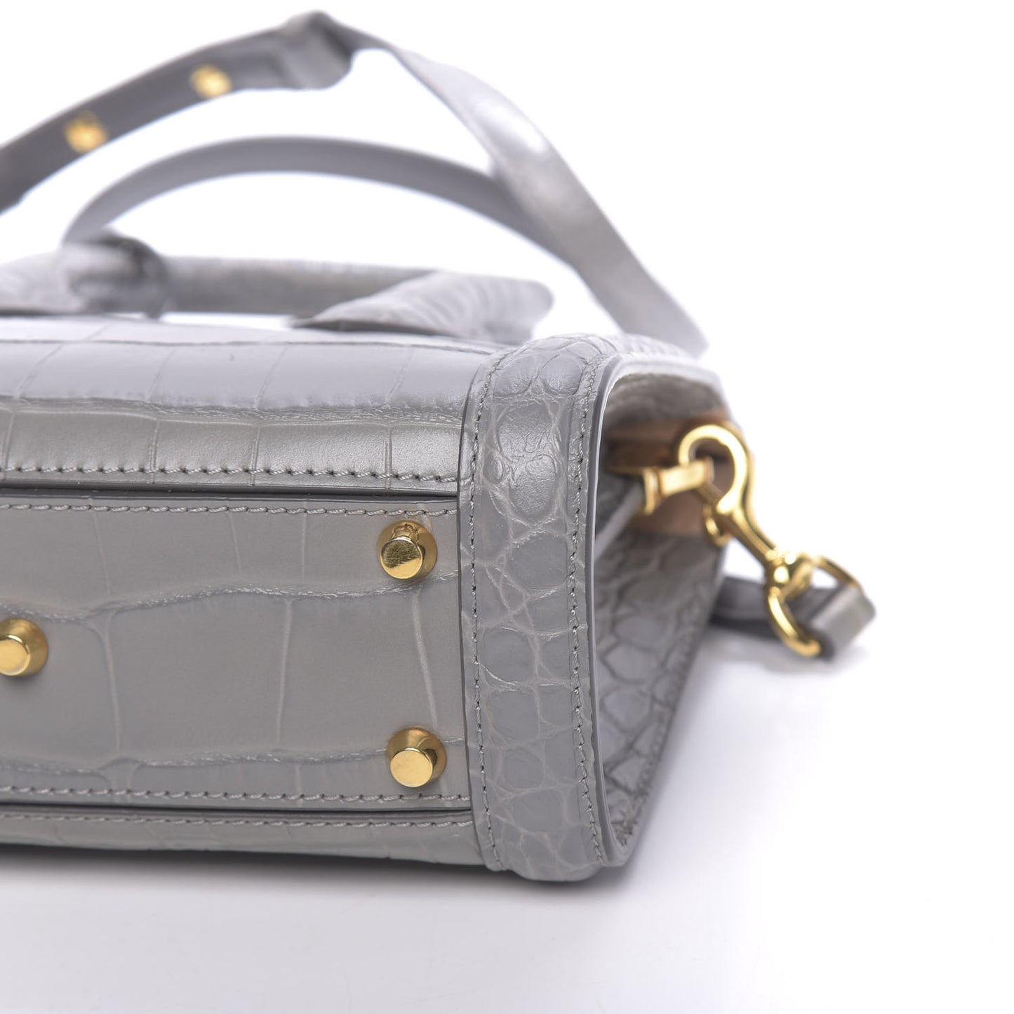 Calfskin Crocodile Embossed Mini Heroine 21 Smog