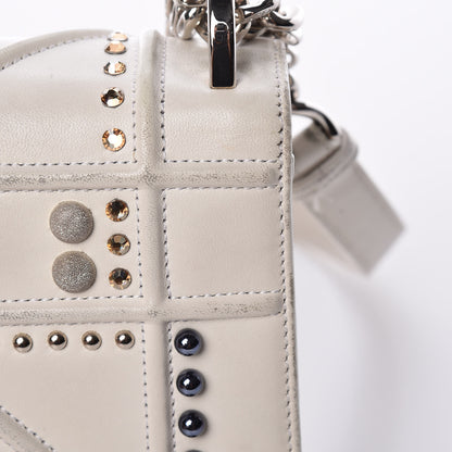 Christian Dior Lambskin Crystal Studded Small Diorama Flap Bag Off White 14 of 21