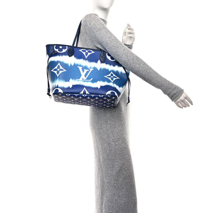 Louis Vuitton Monogram Escale Neverfull MM Blue 3 of 9