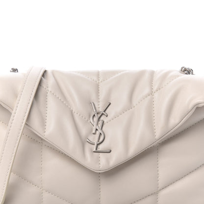 Saint Laurent Lambskin Quilted Toy Loulou Puffer Monogram Chain Satchel Crema Soft 9 of 10