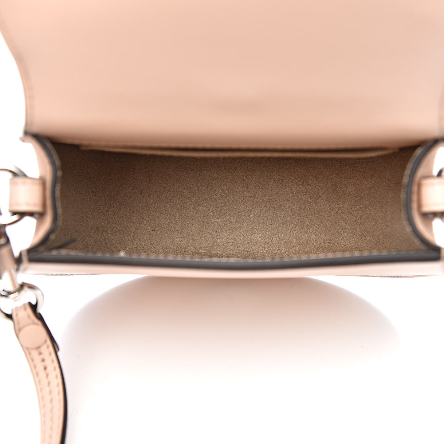Calfskin Crystal Embellished Small Nile Bracelet Bag Cement Pink