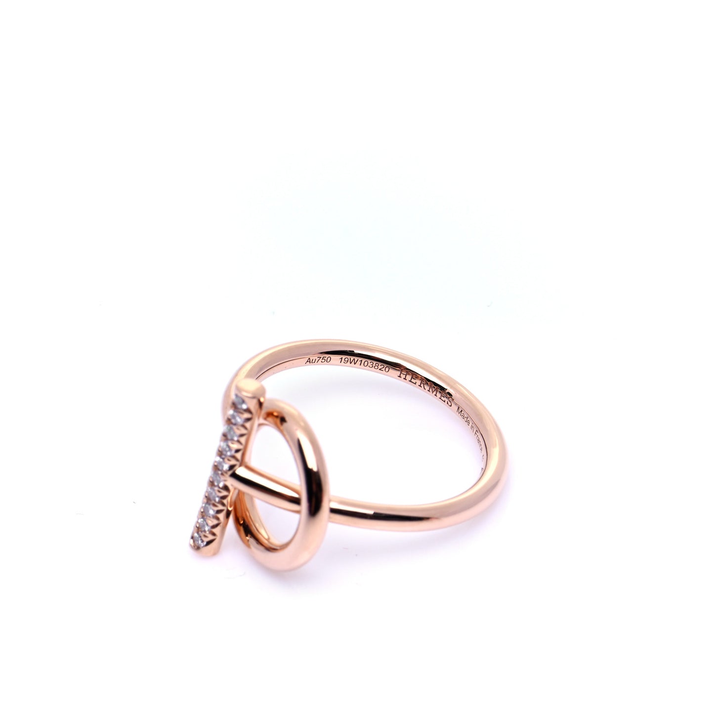 18K Rose Gold Diamond PM Echappee Ring 53 6.5