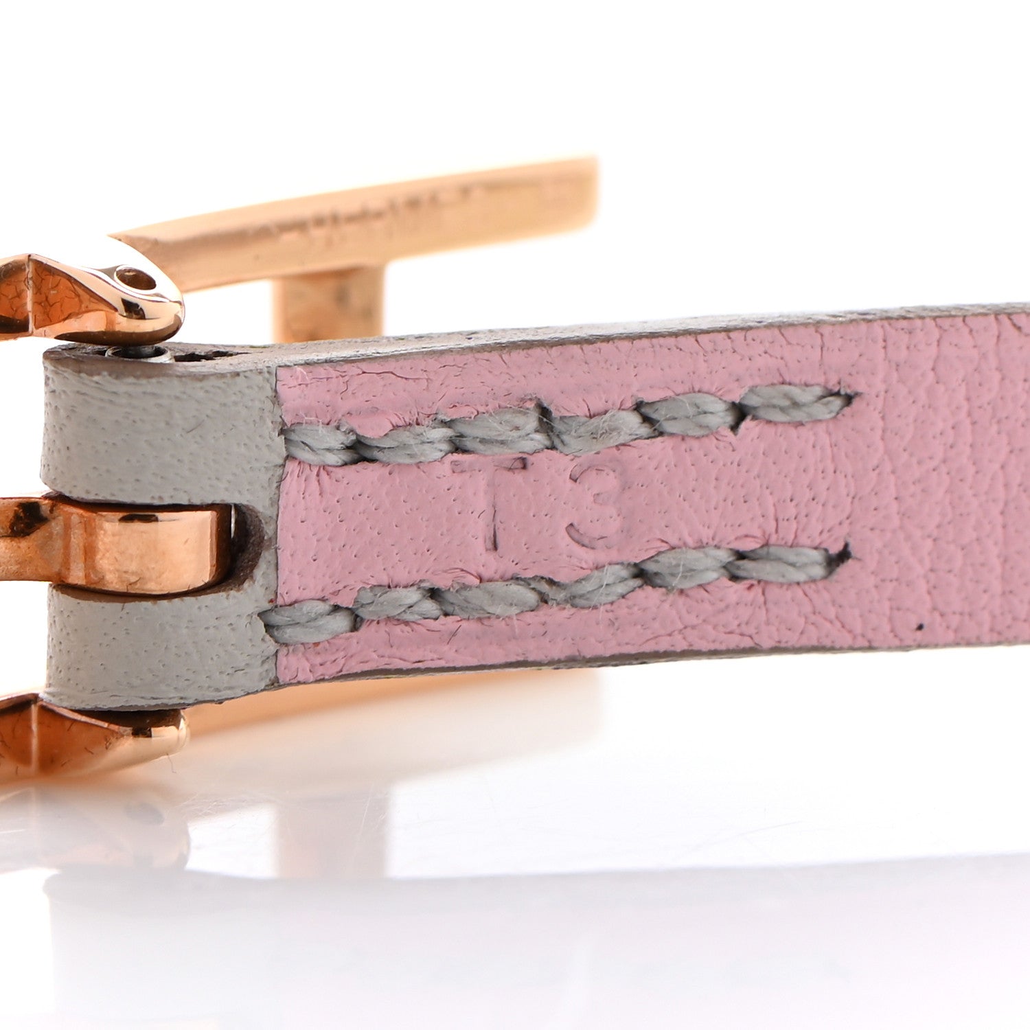 Hermes Swift Behapi Double Tour Bracelet T3 Rose Sakura Gris Perle 5 of 5