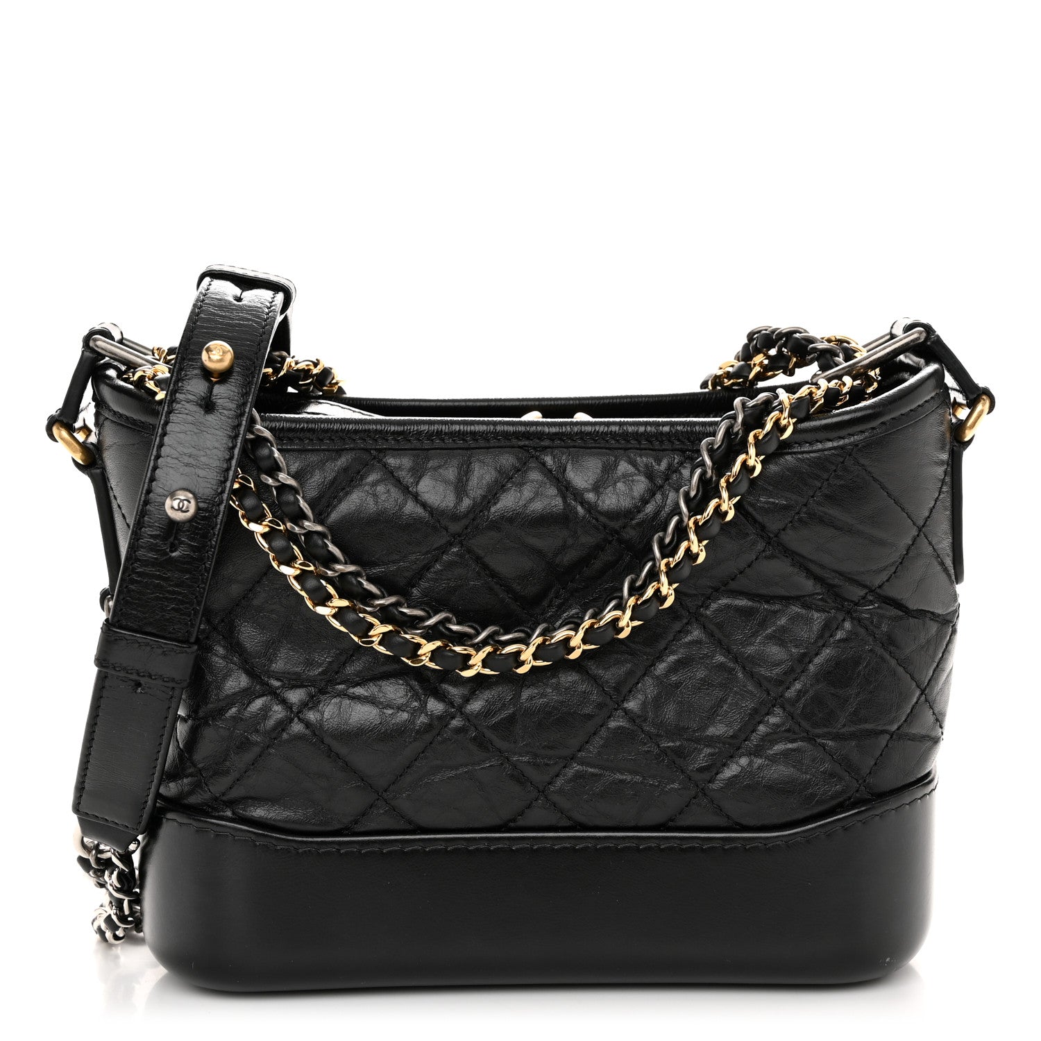 Chanel Aged Calfskin Quilted Small Gabrielle Hobo Black 1 of 10