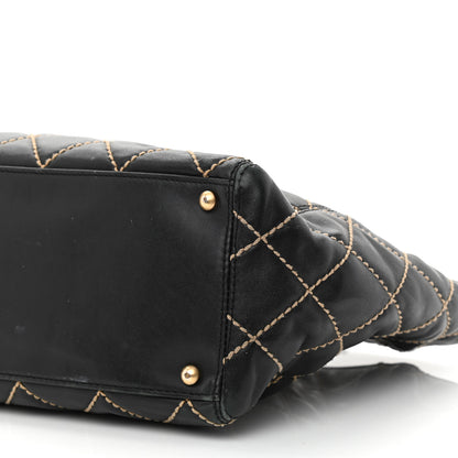 Chanel Calfskin Contrast Stitch Surpique Tote Black 10 of 13