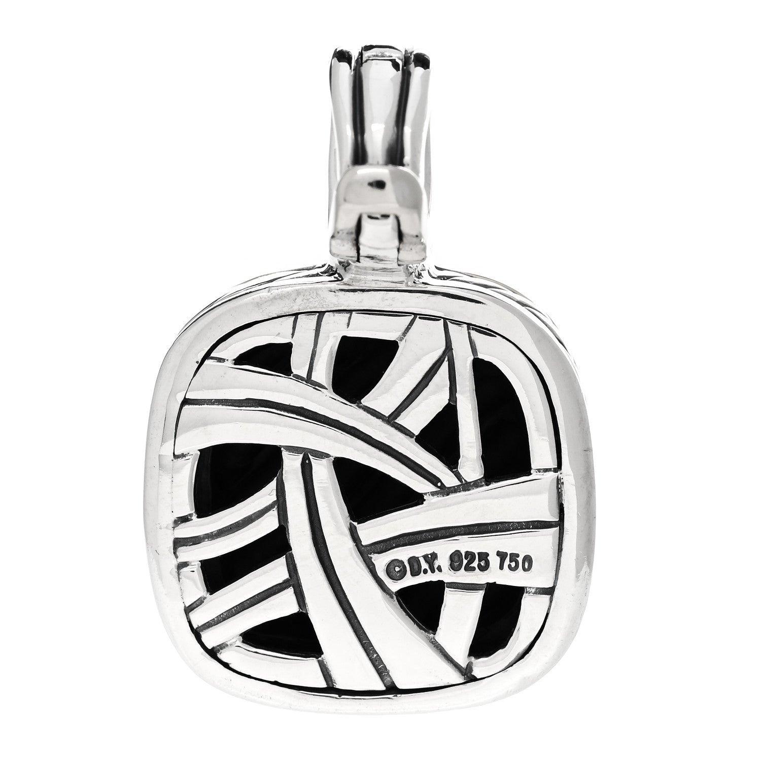 David Yurman Sterling Silver 18K Yellow Gold Sculpted Cable Enhancer Pendant 3 of 5
